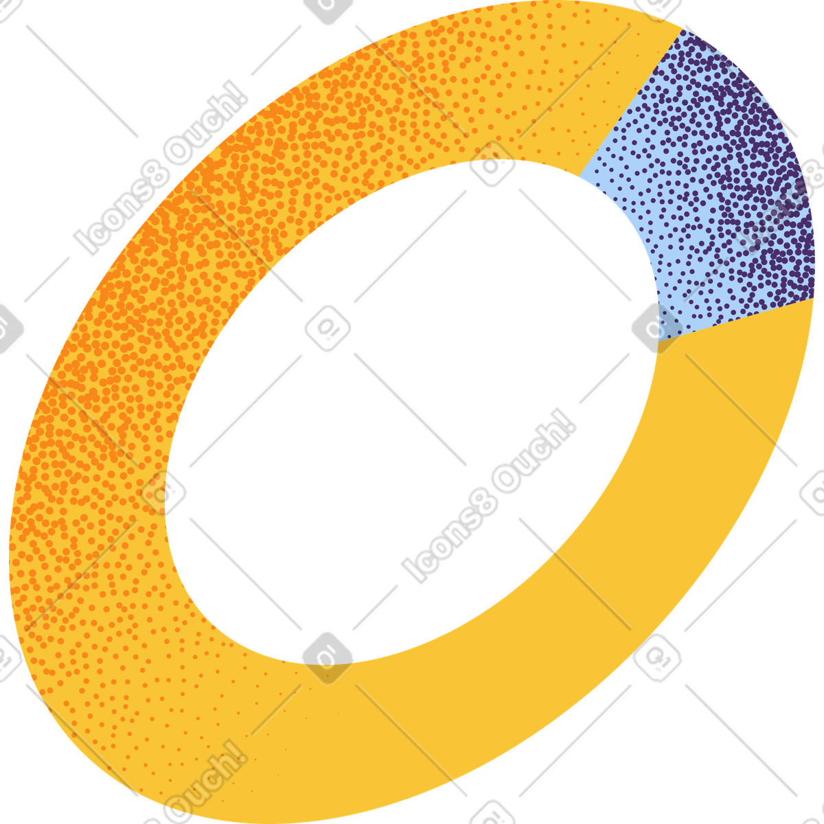 Business donut chart segment for market share proportion illustration in Grain style download in PNG, SVG