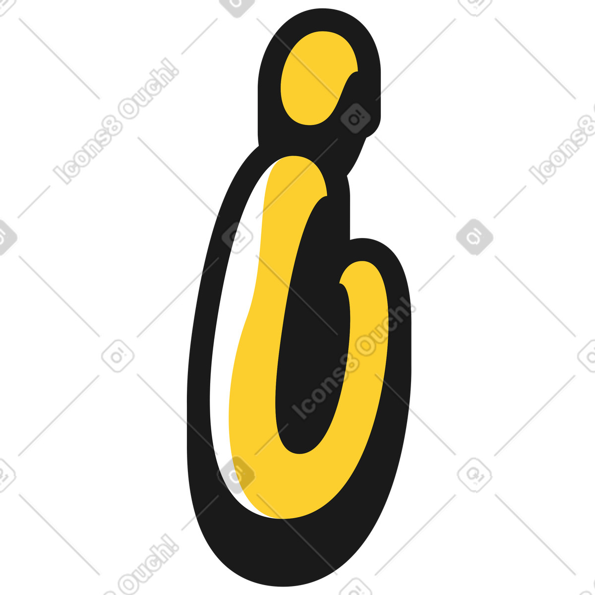 Lowercase letter i illustration in Taxi style download in PNG, SVG