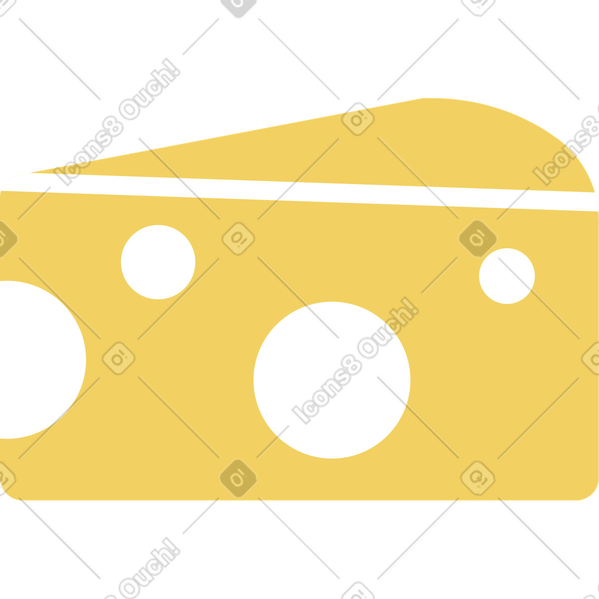 Cheese illustration in Macaroni style download in PNG, SVG