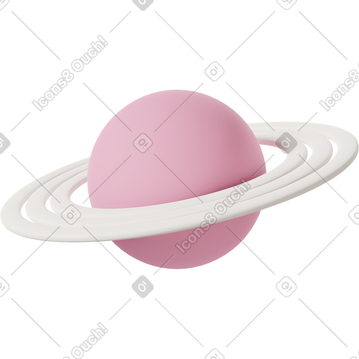 Ilustração de Planet with disc pink em no estilo 3D Casual life para baixar em PNG, SVG