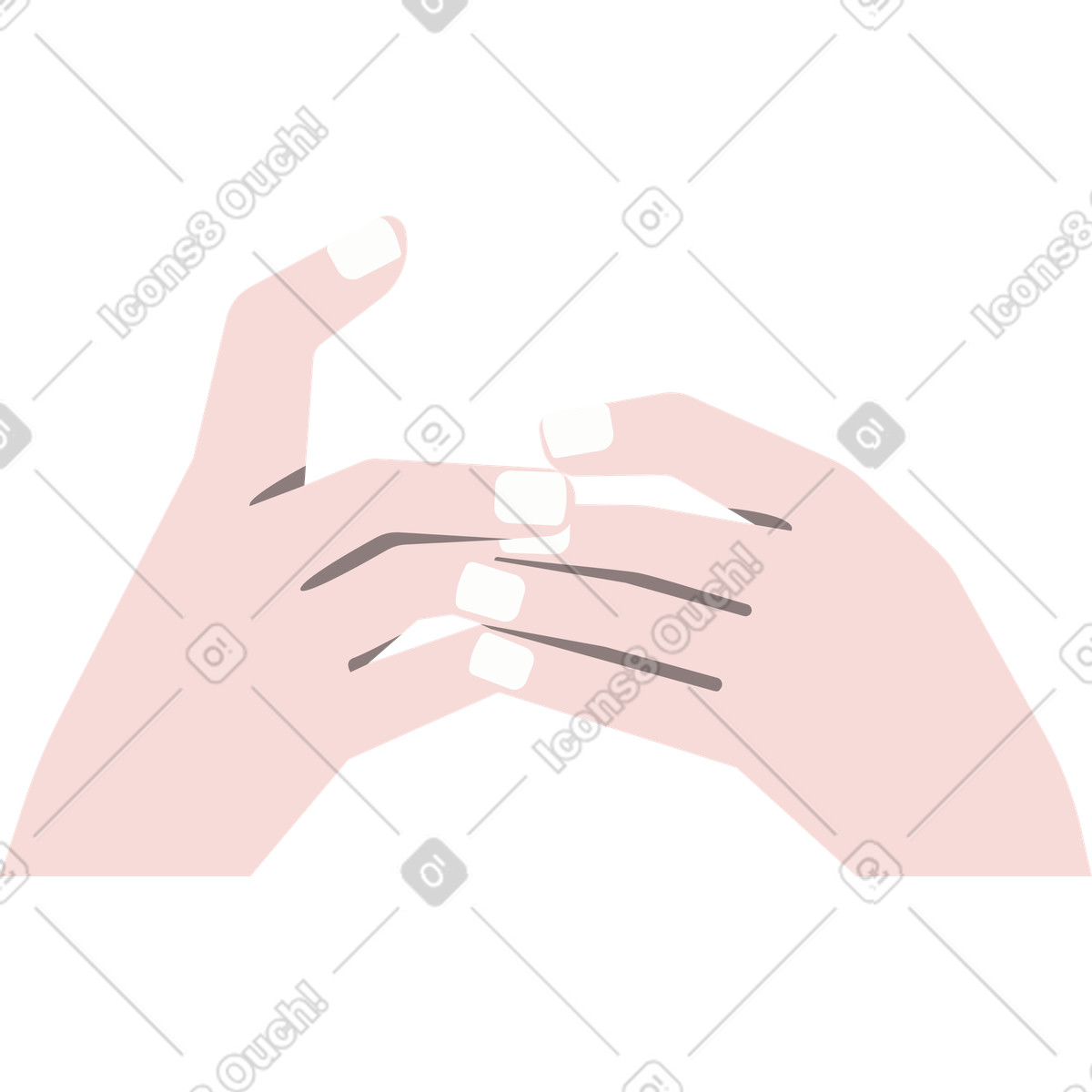 Folded hands illustration in Editorial style download in PNG, SVG