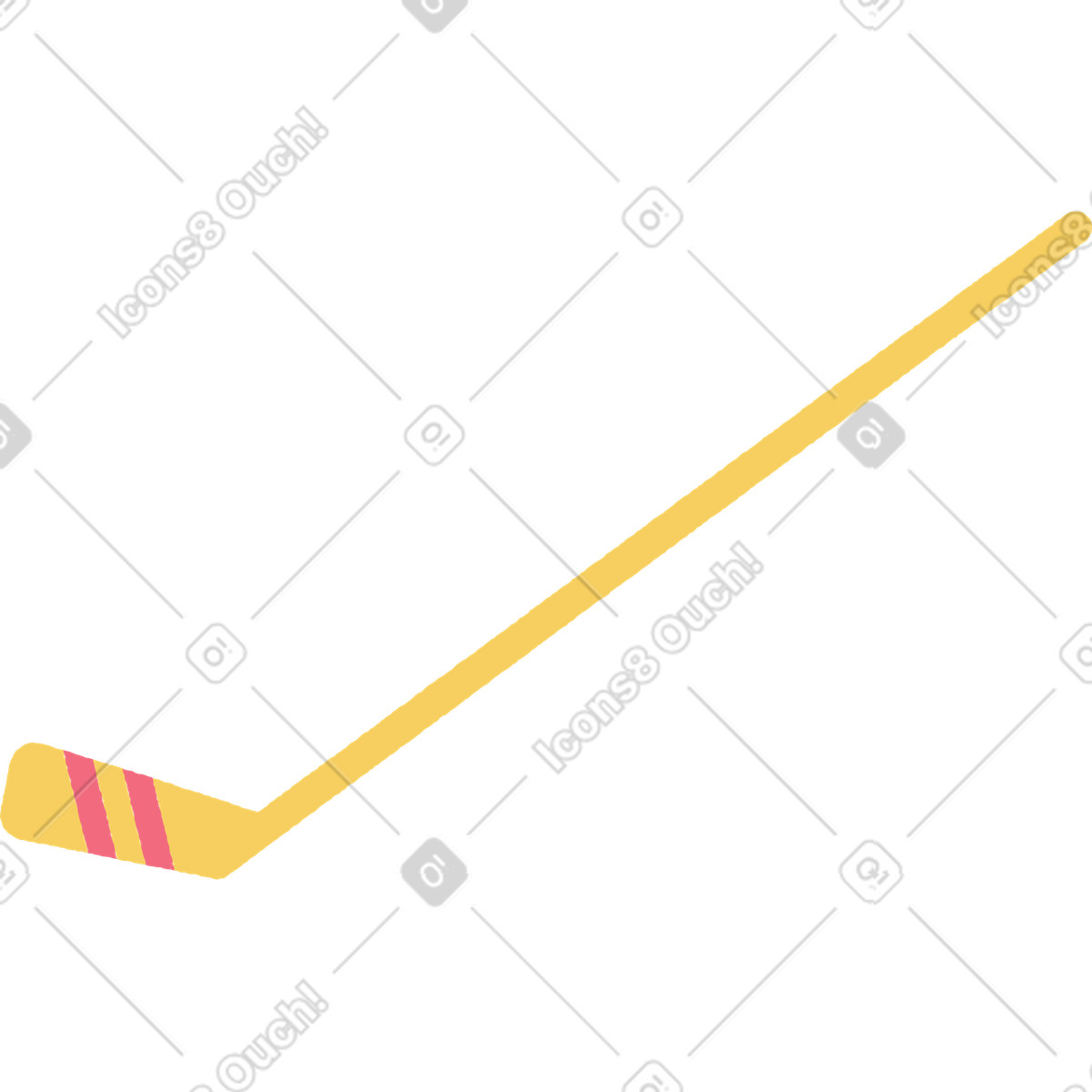 Illustration Bâton de hockey jaune dans le style Pablo à télécharger aux formats PNG, SVG