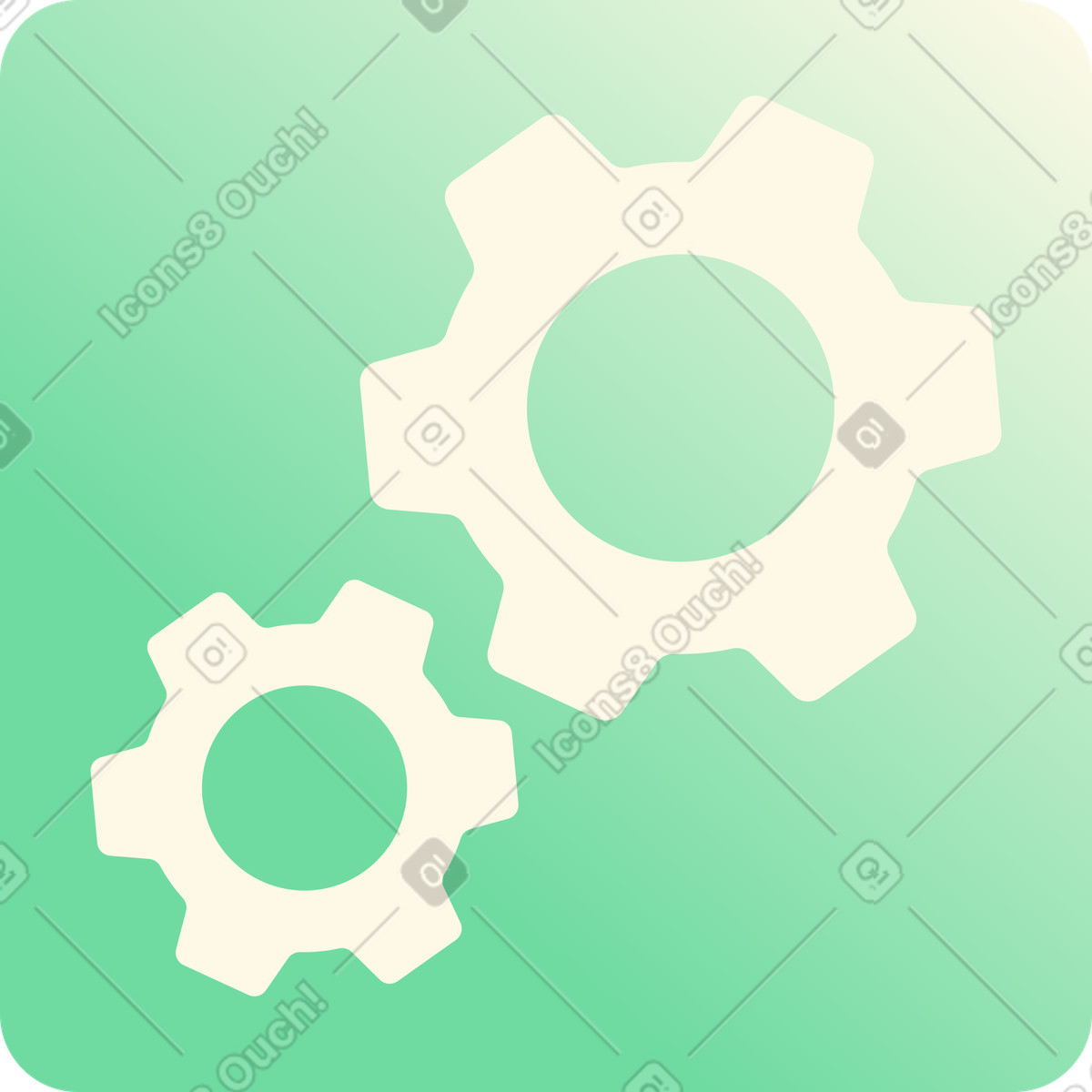 Gears on green background illustration in PNG, SVG