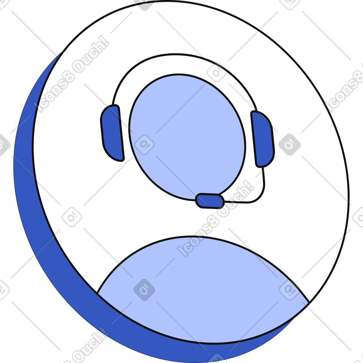Avatar der support-person-Illustration im Techny-Stil als Download in PNG, SVG