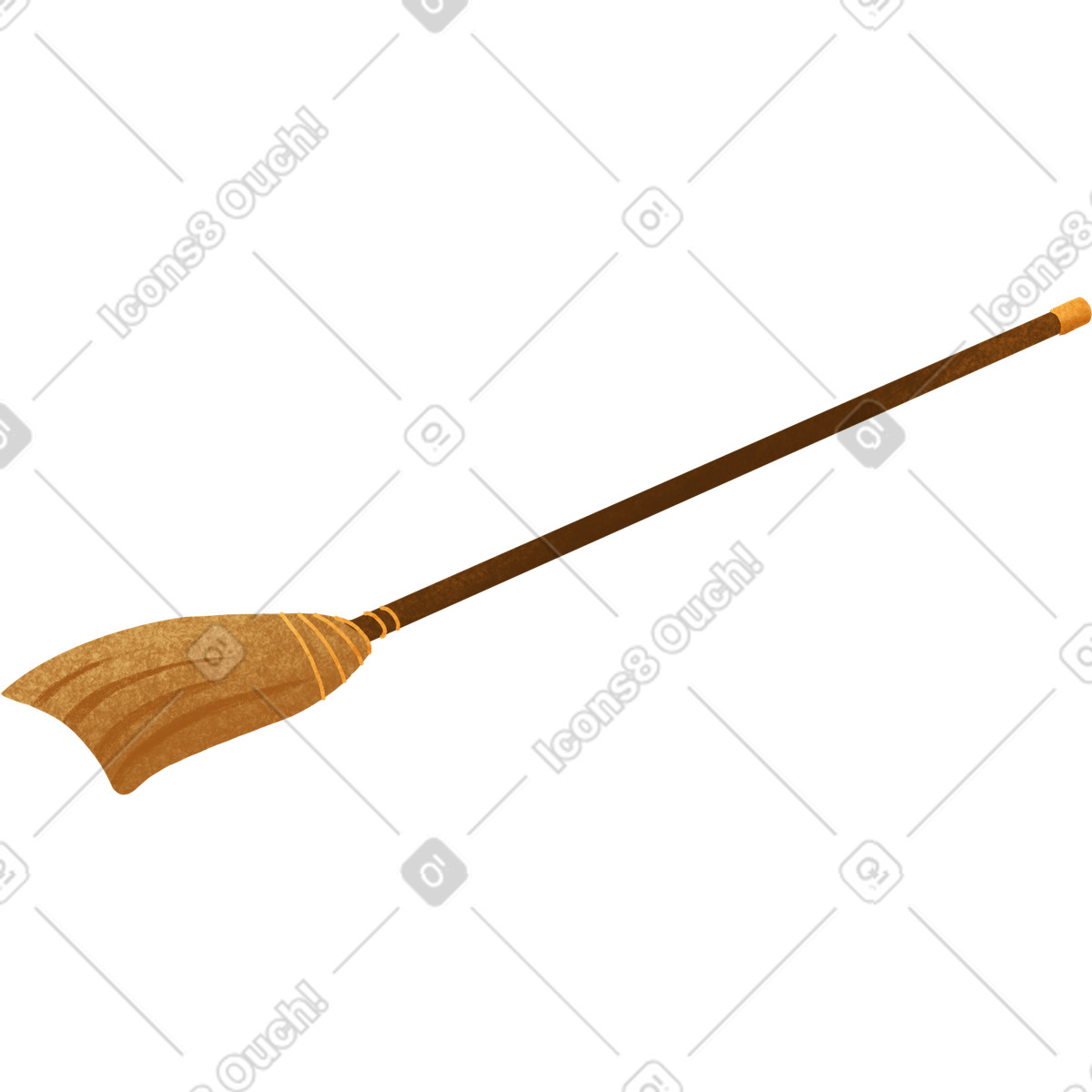 Brown broom illustrazione in stile Gleam scarica in PNG, SVG