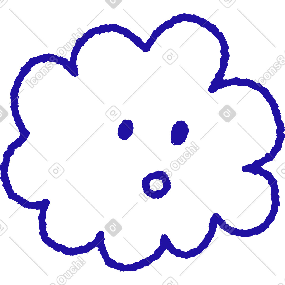 Surprised cloud illustration in Whimsy style download in PNG, SVG