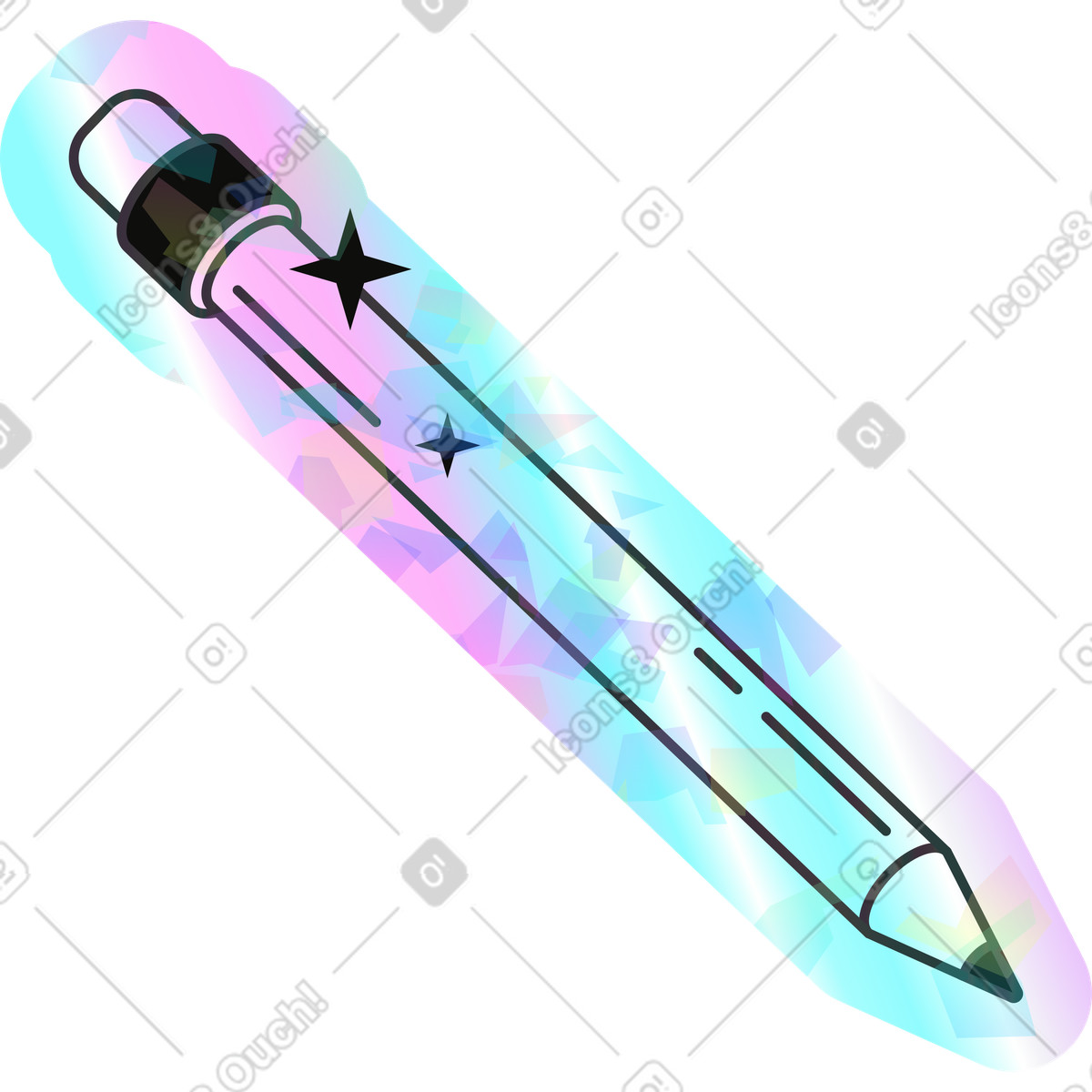 下载 Holostickers 风格的 铅笔 插画，支持 PNG、SVG 格式