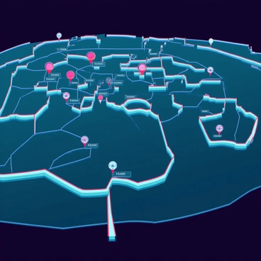 A detailed map displaying the known activities and locations of a serial killer. The map features marked points indicating significant events, each point represented by a distinct icon, such as a red circle or an ominous skull symbol. Lines connecting the points demonstrate the timeline of the events, creating a clear visual flow from one location to another. Each point includes a date, displayed as a small label next to the icon. The background of the map is dark and atmospheric, enhancing the tension of the subject matter, and the overall layout is organized and easy to read.