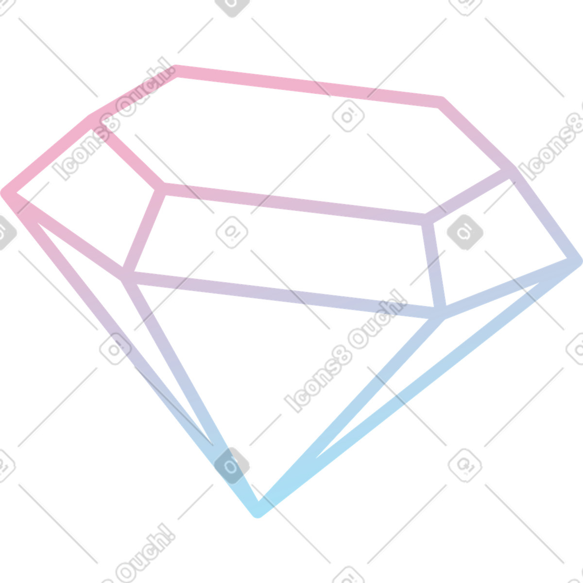 Diamond gem illustration in Node style download in PNG, SVG