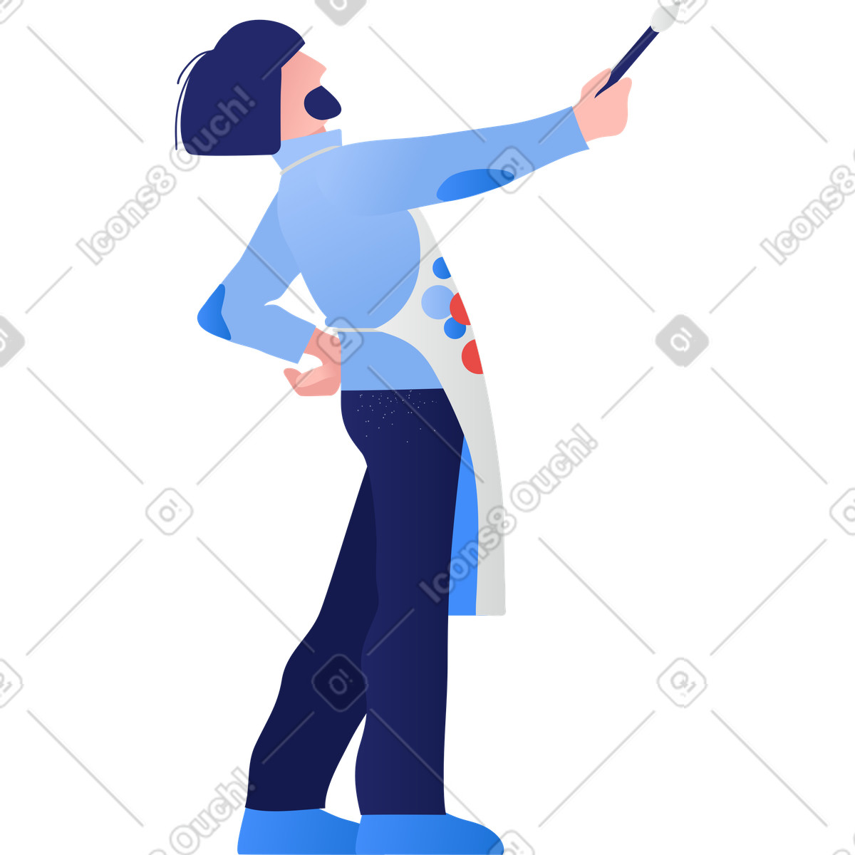 Artist illustration showcasing painting clipart graphics and images in various