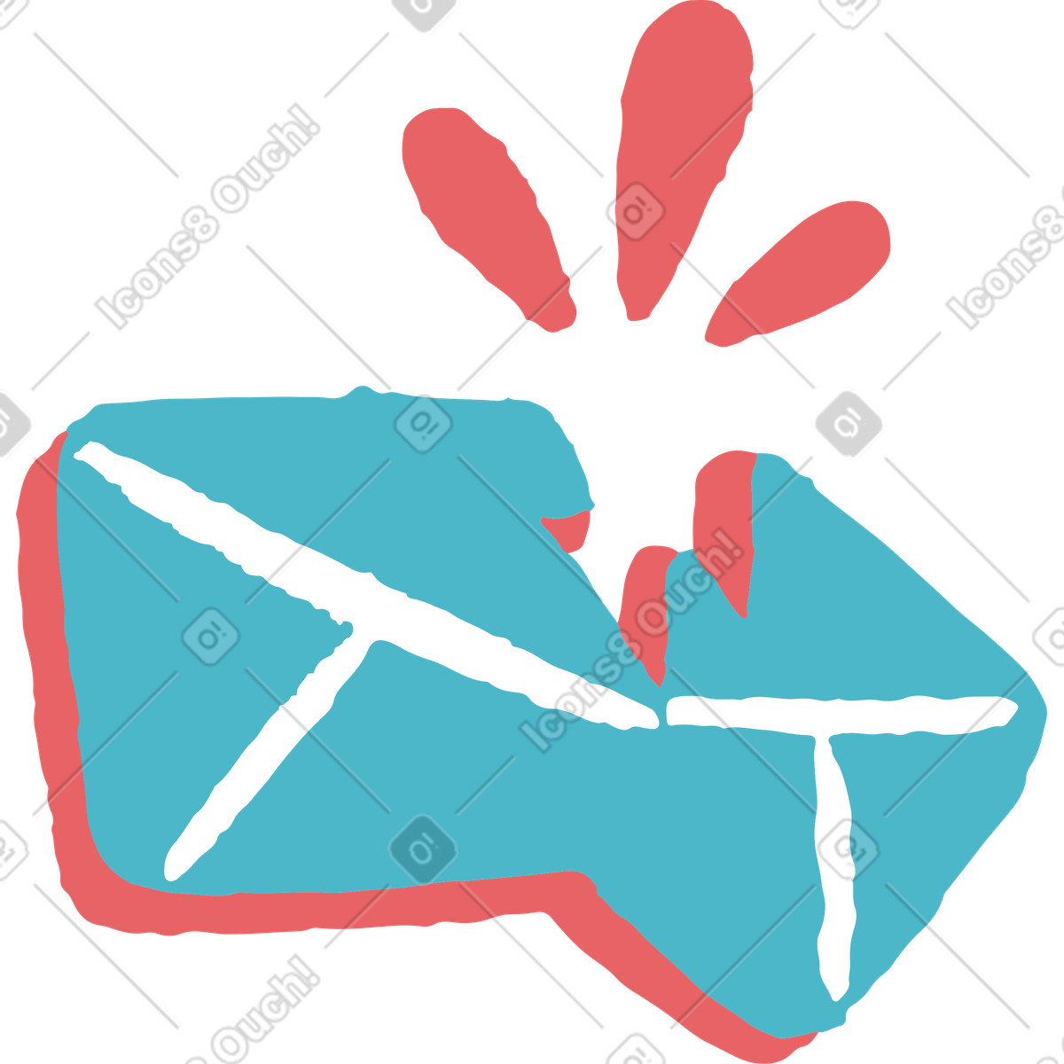 Ilustración Mensaje roto en estilo Flamenco a descargar en PNG y SVG