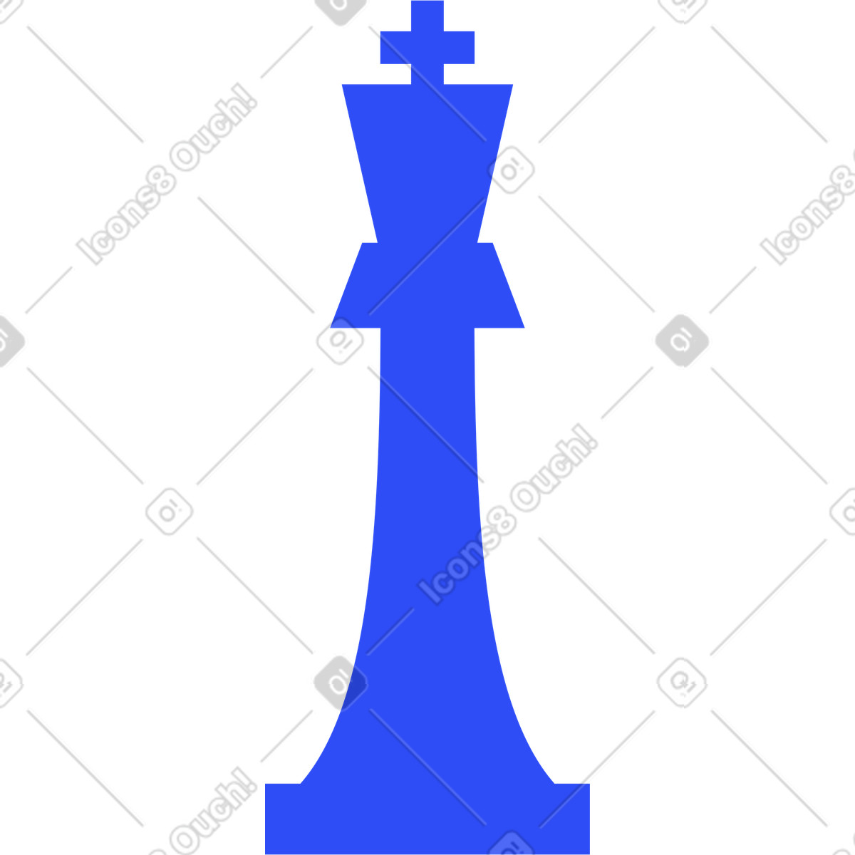 Blue chess king piece illustration in System style download in PNG, SVG