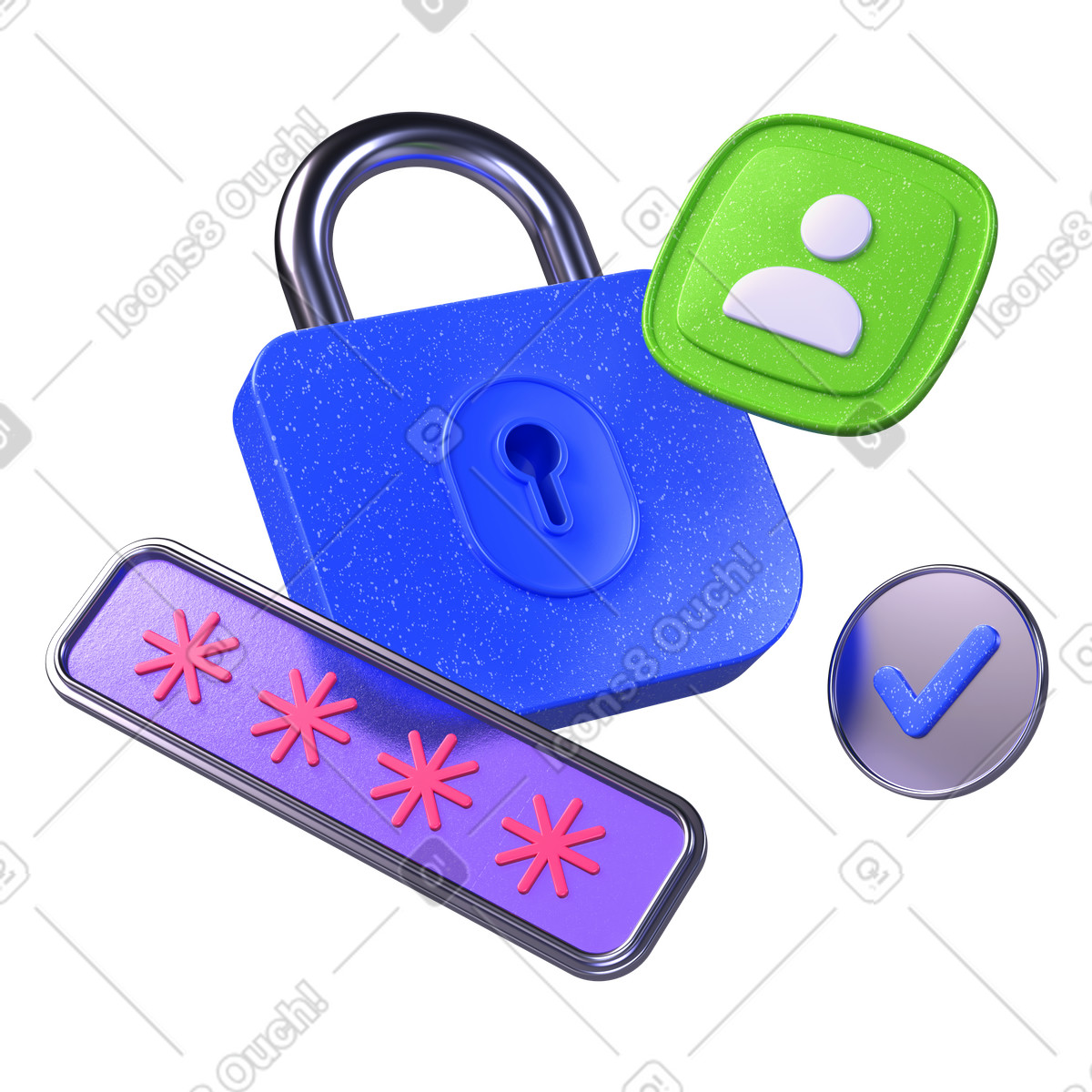 Padlock for personal data protection illustration in PNG, SVG