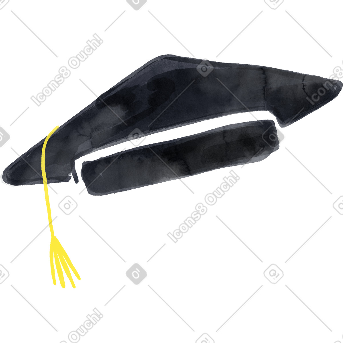 Ilustración Gorro de graduación en estilo Inky a descargar en PNG y SVG