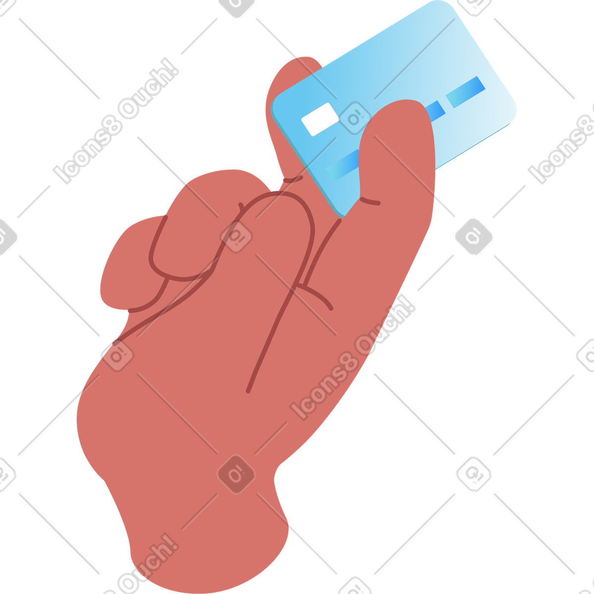 Hand mit bankkarte-Illustration im Airy-Stil als Download in PNG, SVG
