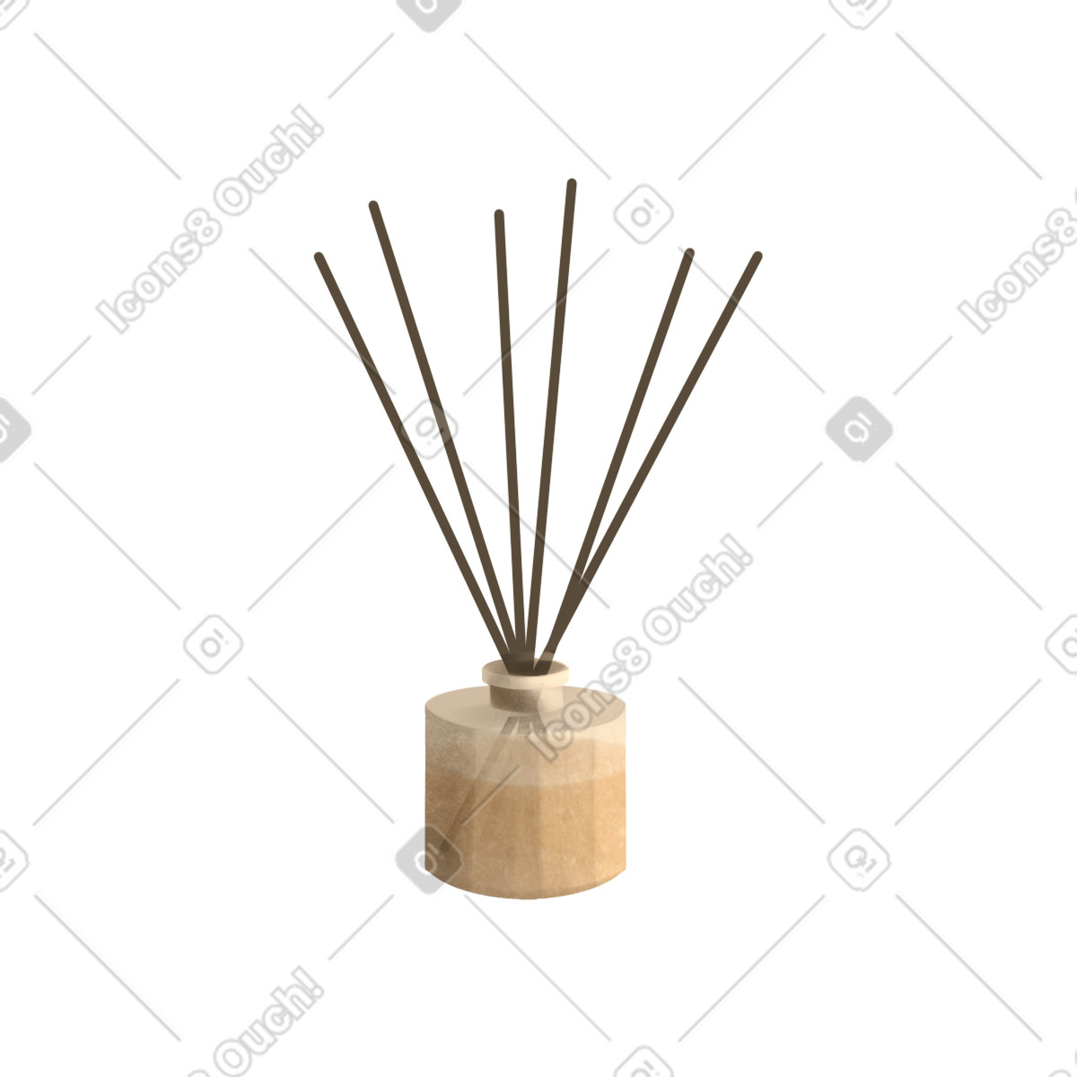 Ilustração de Aroma diffuser with sticks em no estilo Demure para baixar em PNG, SVG