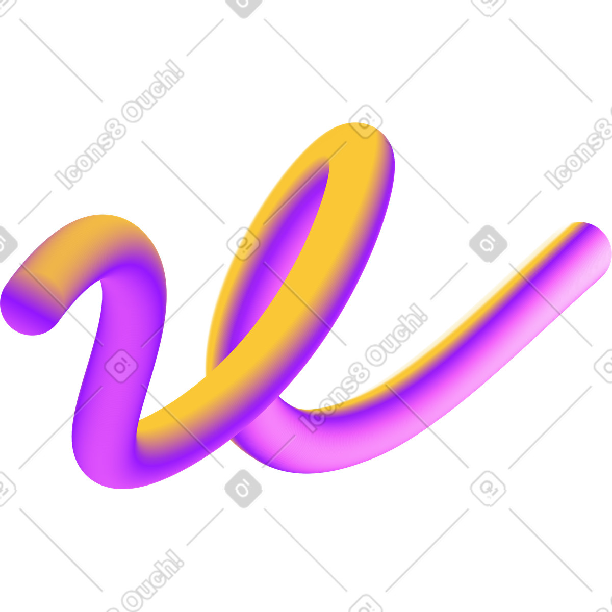 Purple curved shape illustration in Forms style download in PNG, SVG