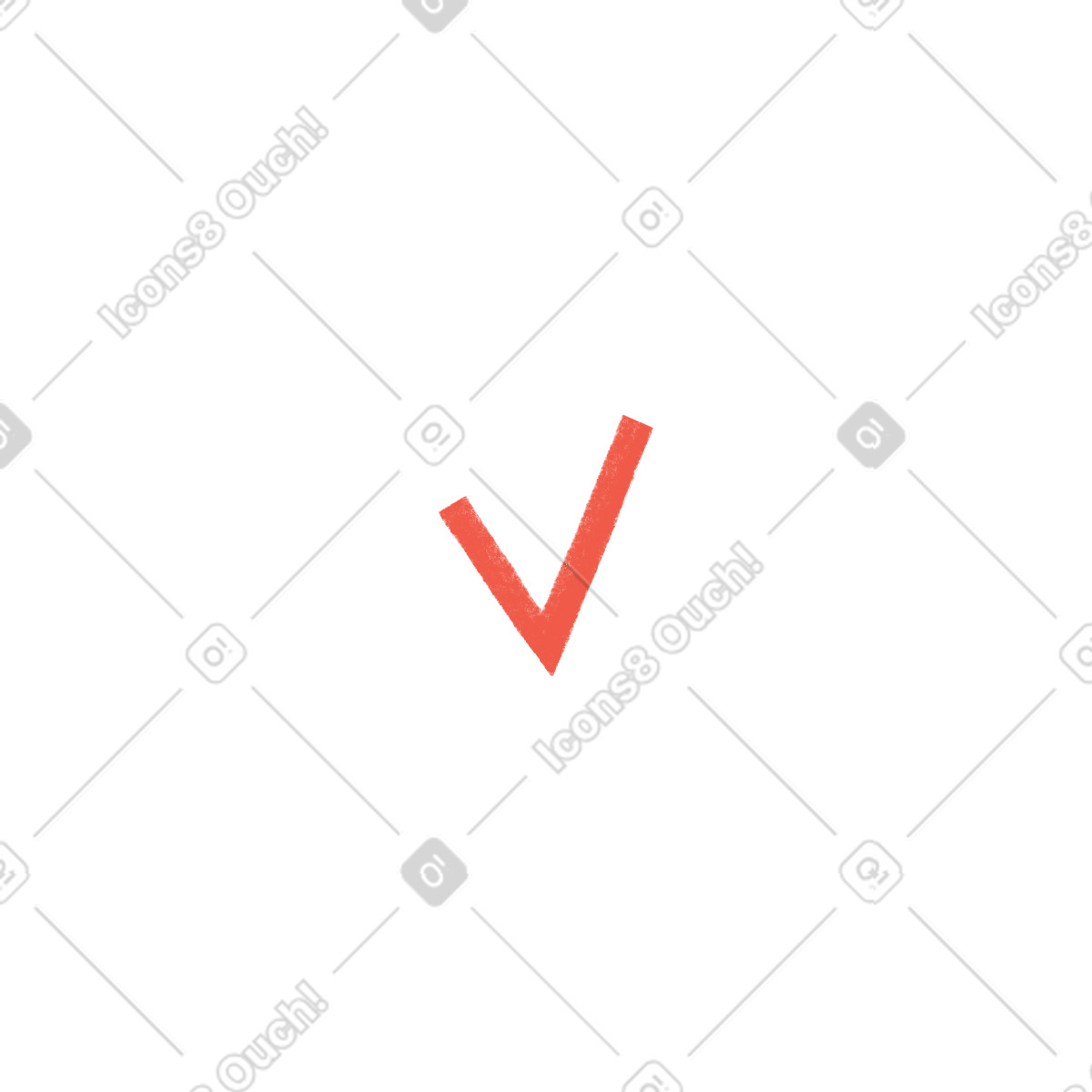Red check mark illustration in PNG, SVG