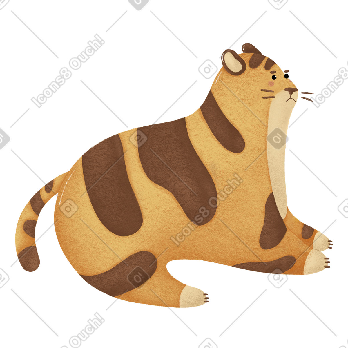 Tigre illustrazione in stile Woolly scarica in PNG, SVG