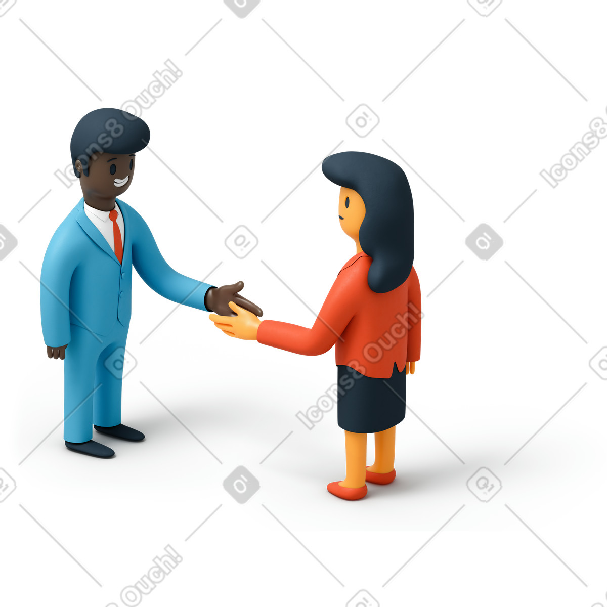 3D Flame 스타일의 Business colleagues shaking hands, Corporate deal or contract negotiation 일러스트레이션 PNG, SVG 다운로드
