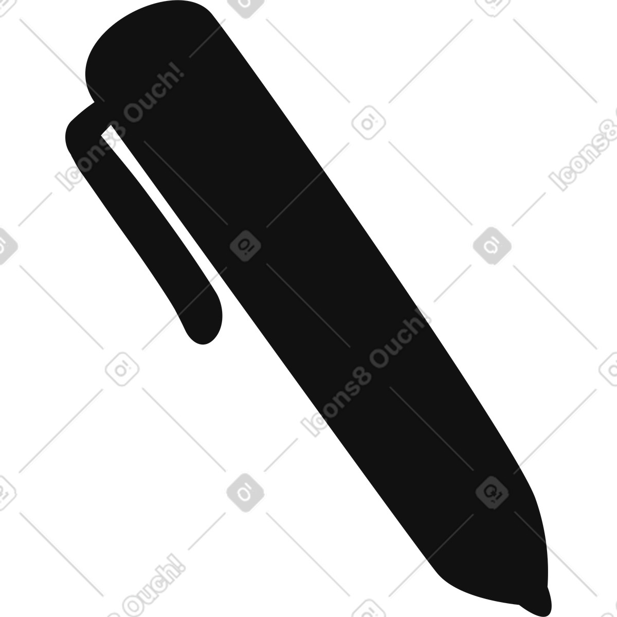 Organic 스타일의 Pen silhouette minimal stationery symbol for writing and editing tools 일러스트레이션 PNG, SVG 다운로드