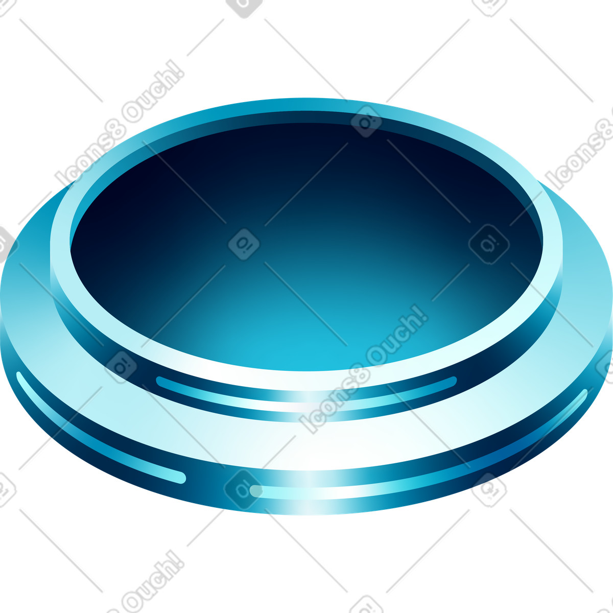 Circular isometric platform illustration in Glare style download in PNG, SVG