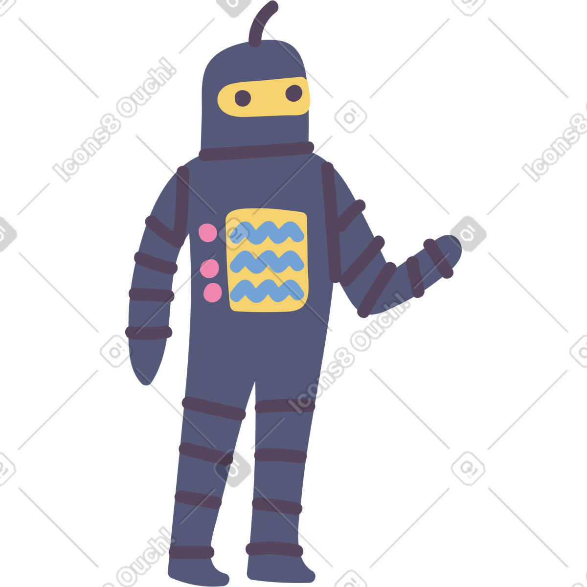 Ilustración Robot en estilo Pluto a descargar en PNG y SVG