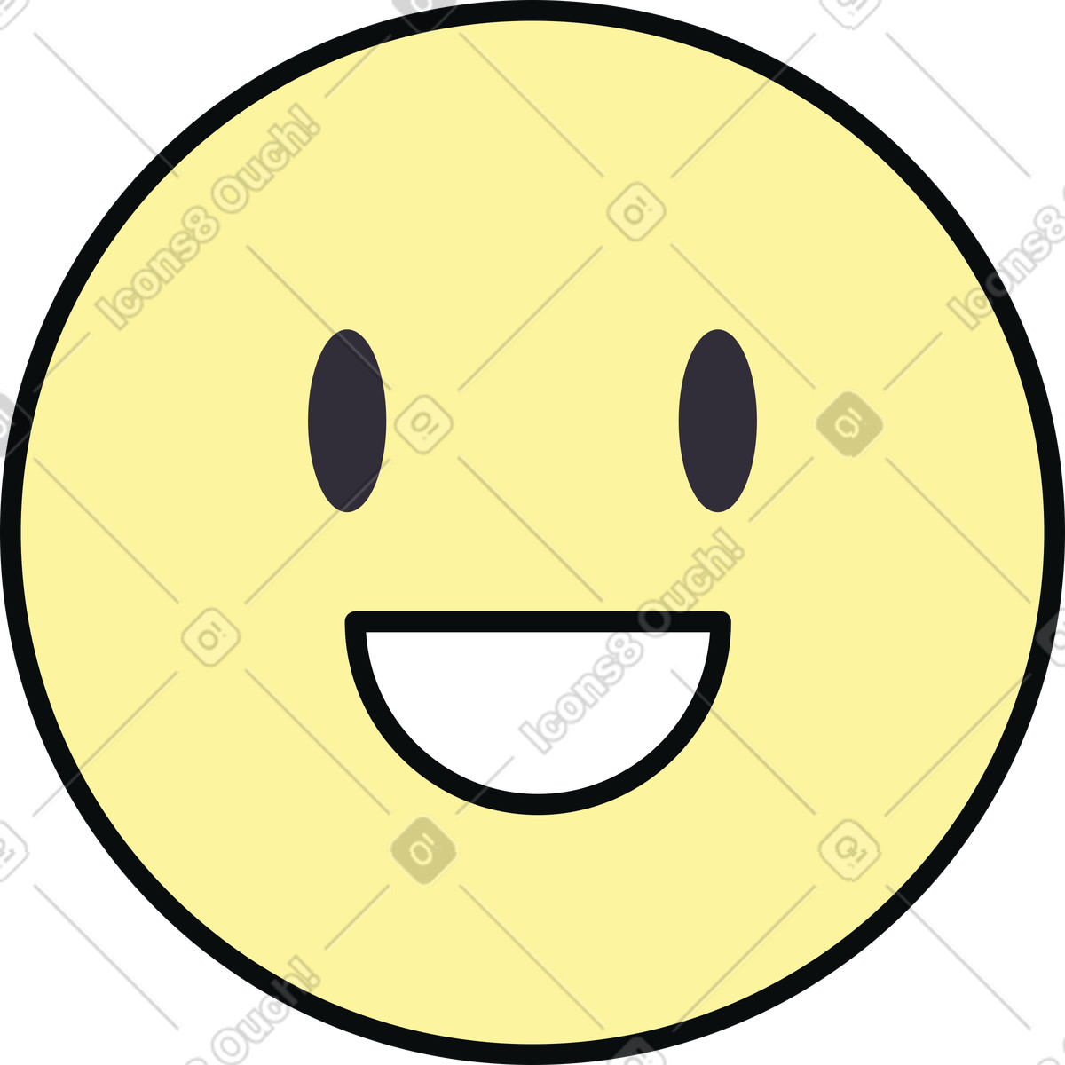 Smiling emoji illustration in Teko style download in PNG, SVG