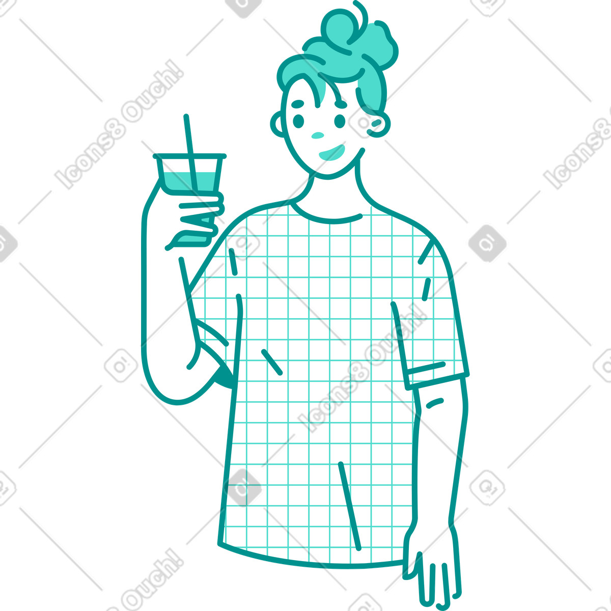 Ilustração de Mulher com torso limonada em no estilo Natty para baixar em PNG, SVG