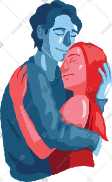 Man and woman couple hugging PNG, SVG