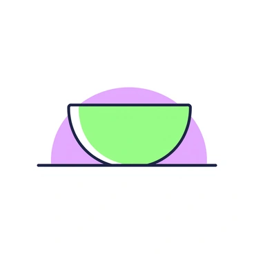 A simple bowl sits empty on a flat, white surface. The bowl is round and smooth, with a slightly curved lip at the top. It casts a defined shadow on the surface below, showing the contours and depth of the bowl. The light source creates a soft gradient around the shadow, enhancing the contrast between the bowl and the surface.