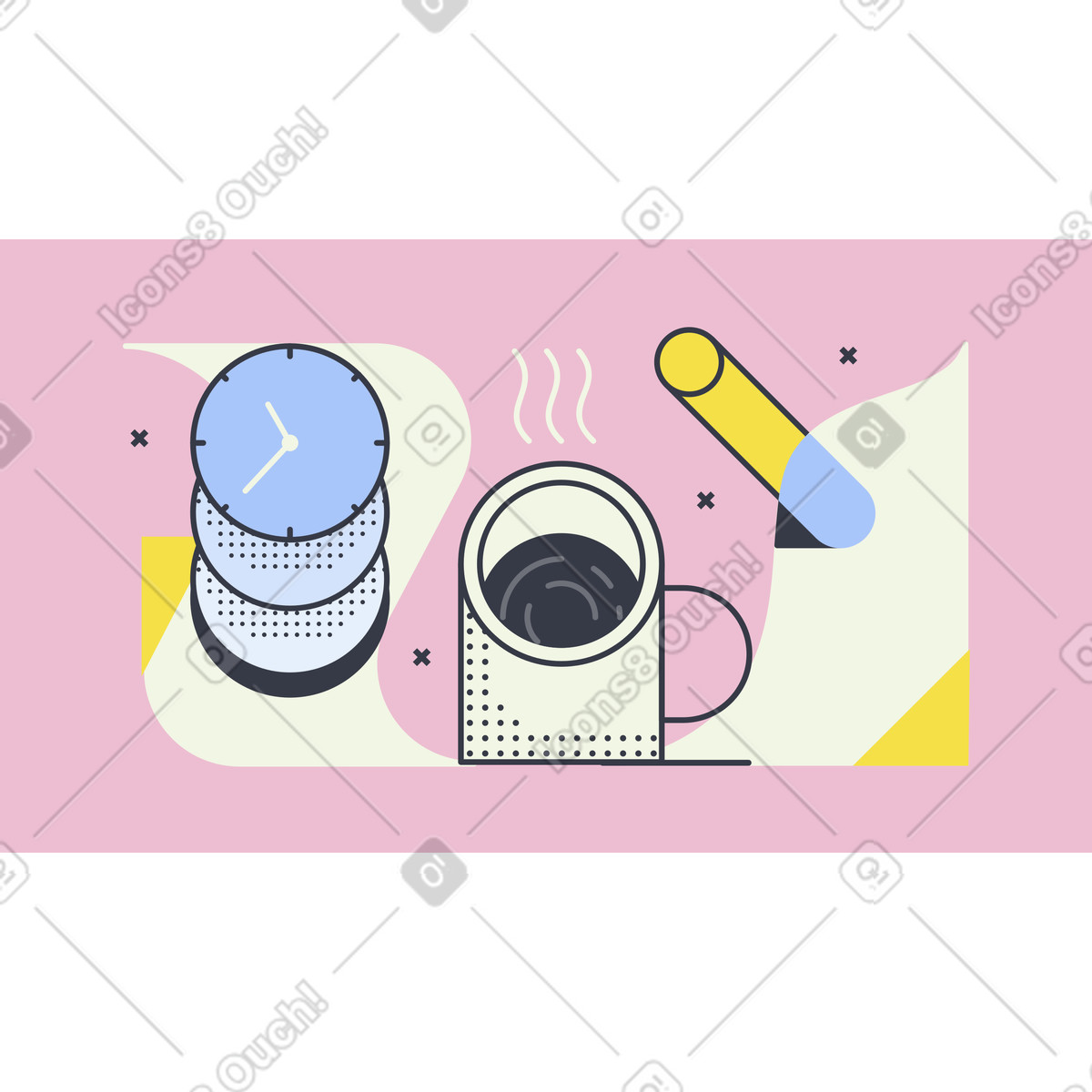 Coffee break illustration in PNG, SVG