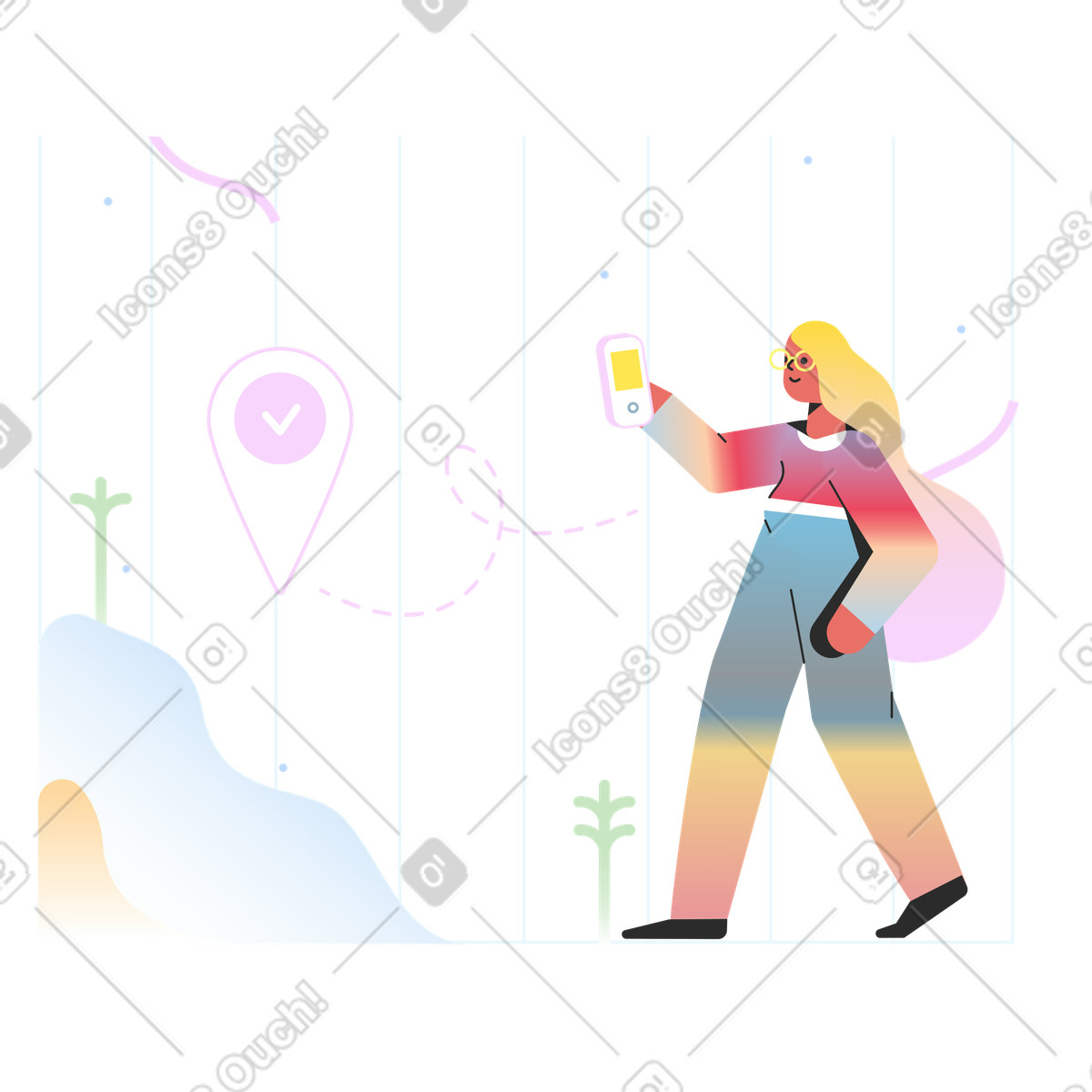 Ilustración Mapa en línea estilo Marginalia a descargar PNG y SVG
