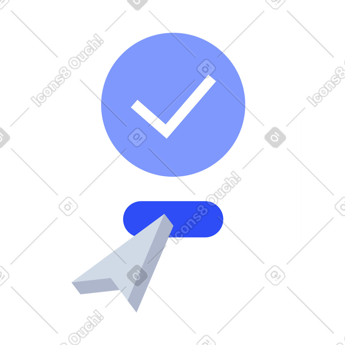 Cursor clicking confirm button, online form submission and digital approval illustrazione in stile System scarica in PNG, SVG