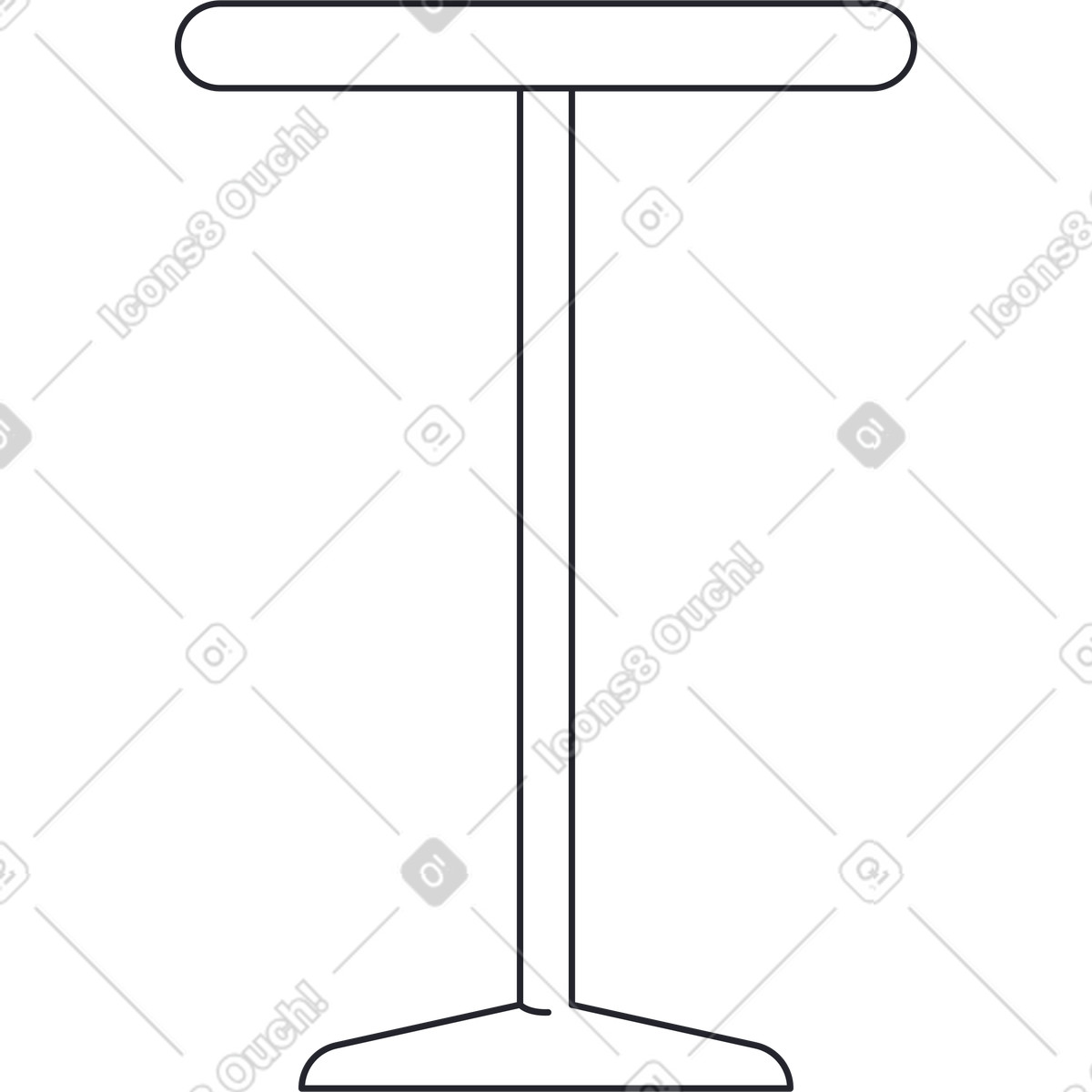 Single leg coffee table illustration in Grapy style download in PNG, SVG