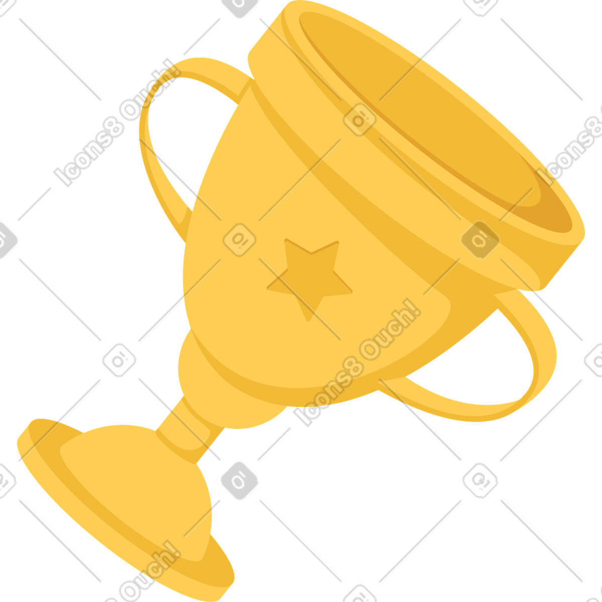 Meisterpokal-Illustration im Social-Stil als Download in PNG, SVG