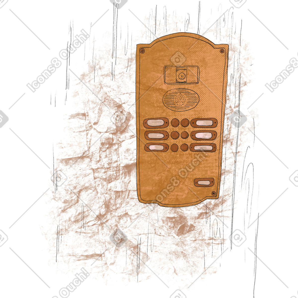 Retro intercom system-Illustration im Moments-Stil als Download in PNG, SVG