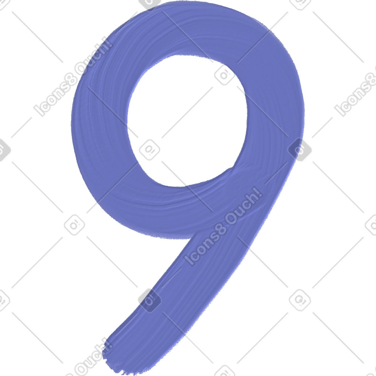Scrapbooking スタイルの Purple number nine のイラストをPNG、SVG形式でダウンロード