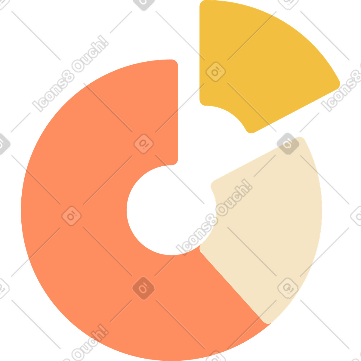 Simplistic スタイルの Donut chart のイラストをPNG、SVG形式でダウンロード