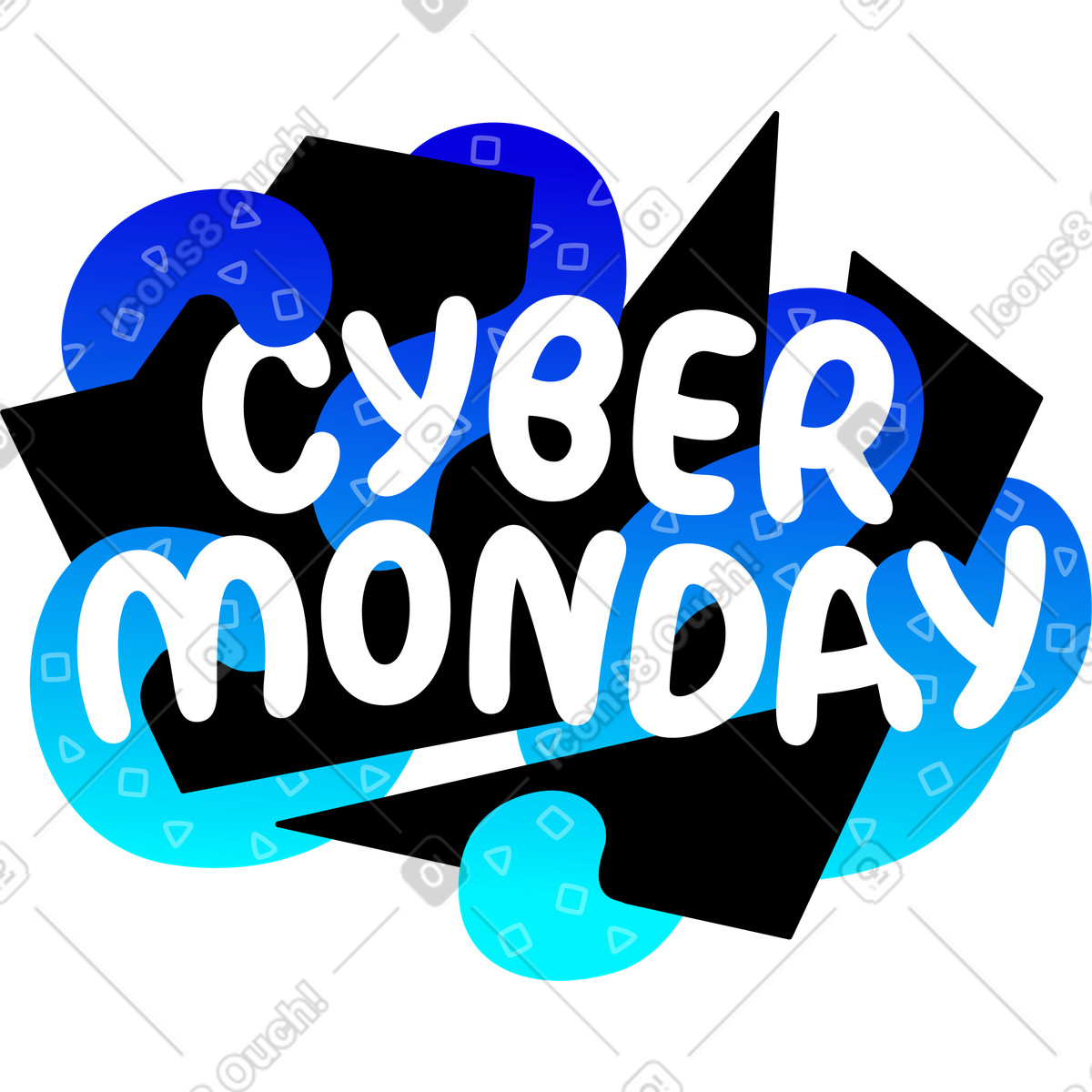 Sfondo del cyber lunedì illustrazione in stile Rocky scarica in PNG, SVG