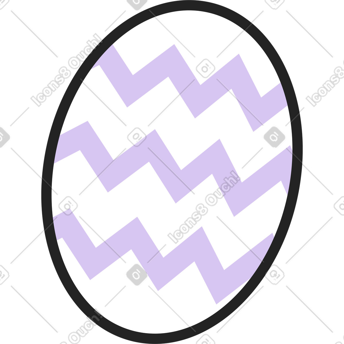 Ilustración Huevo de pascua en estilo Sammy Line a descargar en PNG y SVG