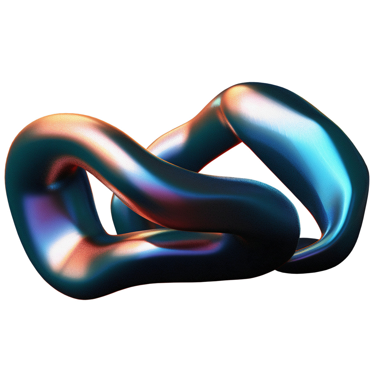 スタイルの 3D Twisted metallic shape with iridescent finish のイラストをPNG、SVG形式でダウンロード