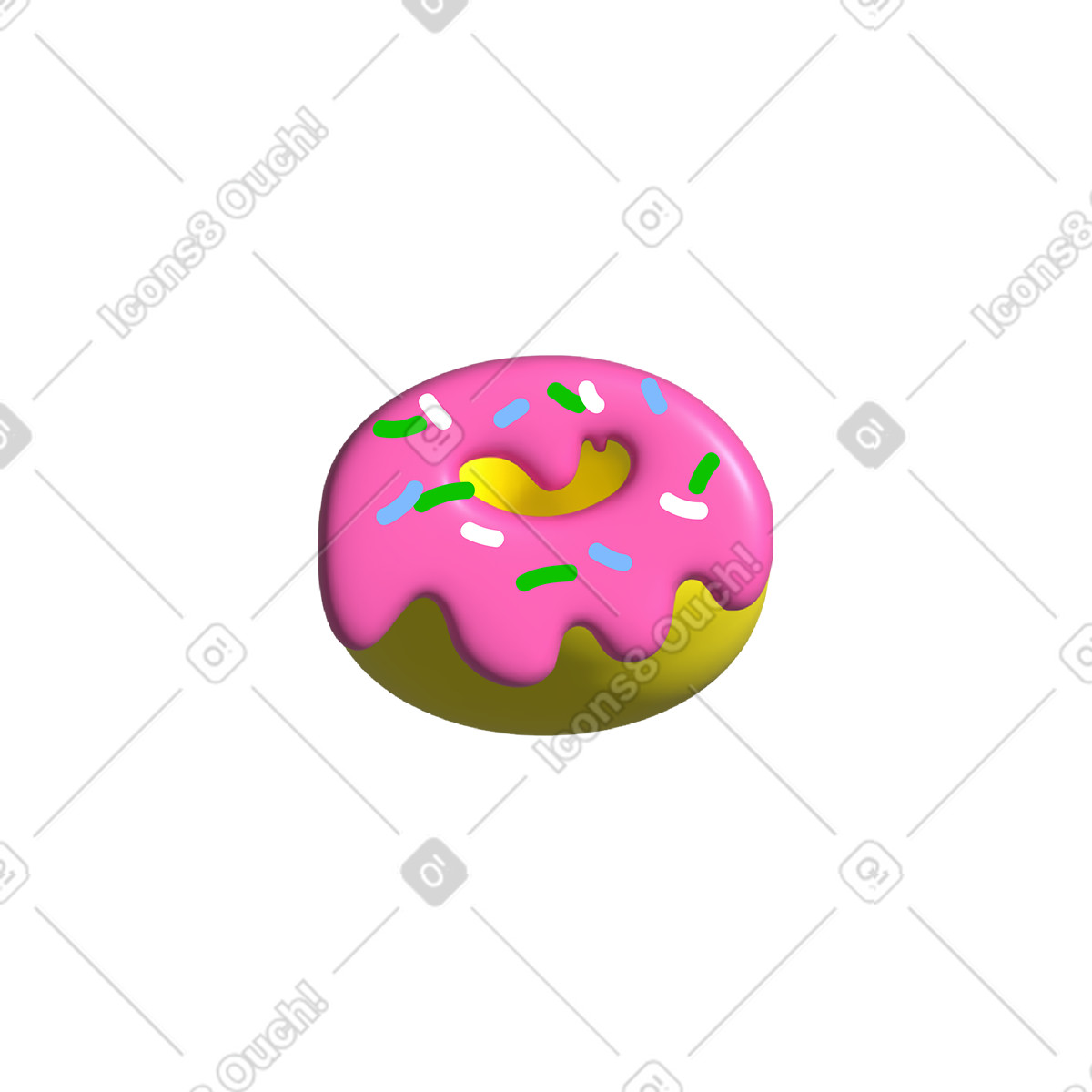 Ilustração de Donut com granulado em no estilo Pop para baixar em PNG, SVG