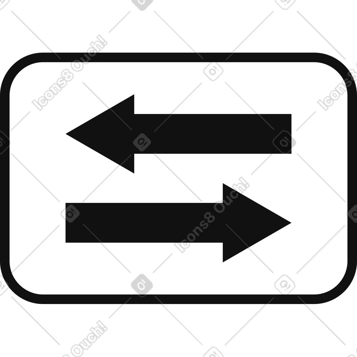 Arrows indicating bidirectional data transfer between two connected systems illustrazione in stile Main scarica in PNG, SVG