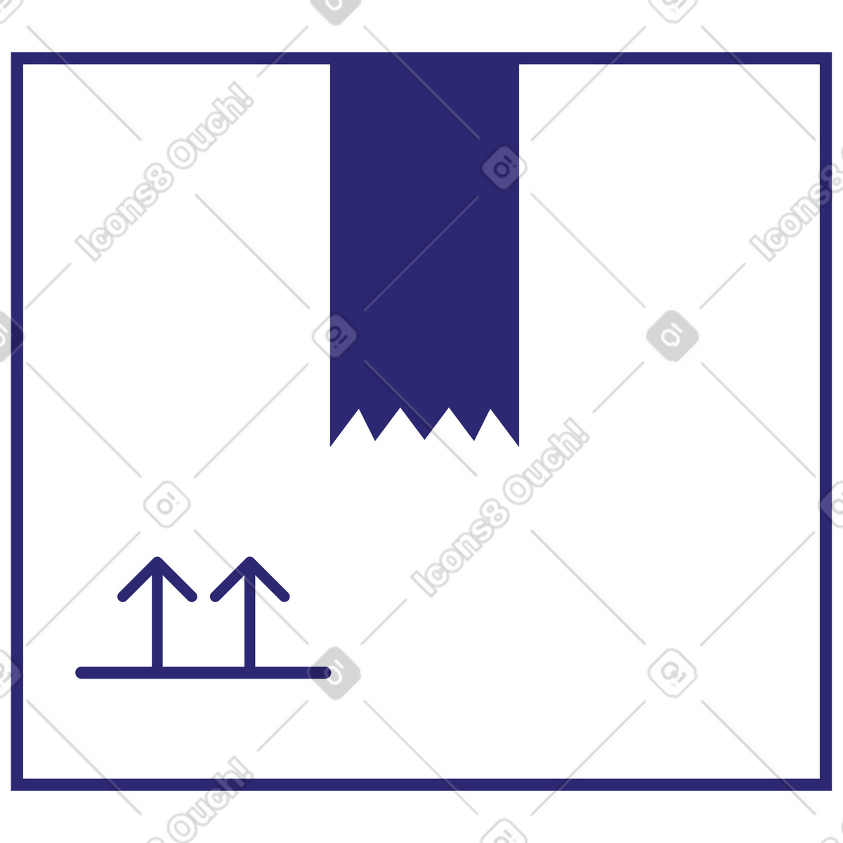 Kasten-Illustration im Cut-Stil als Download in PNG, SVG