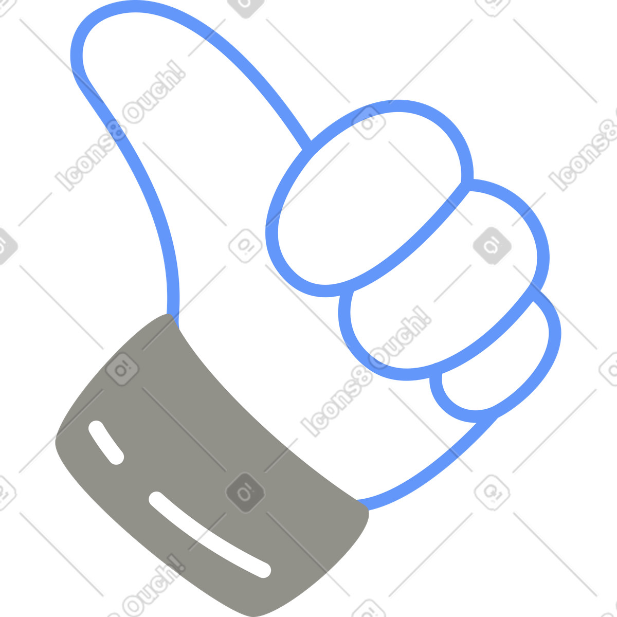 Pollice su illustrazione in stile Plain scarica in PNG, SVG