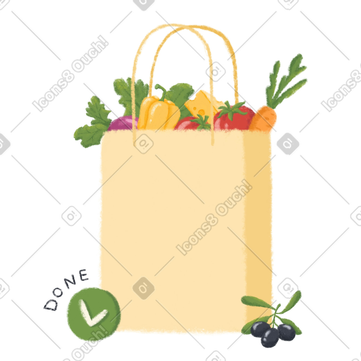 Toscana スタイルの 食料品の配達 のイラストをPNG、SVG形式でダウンロード
