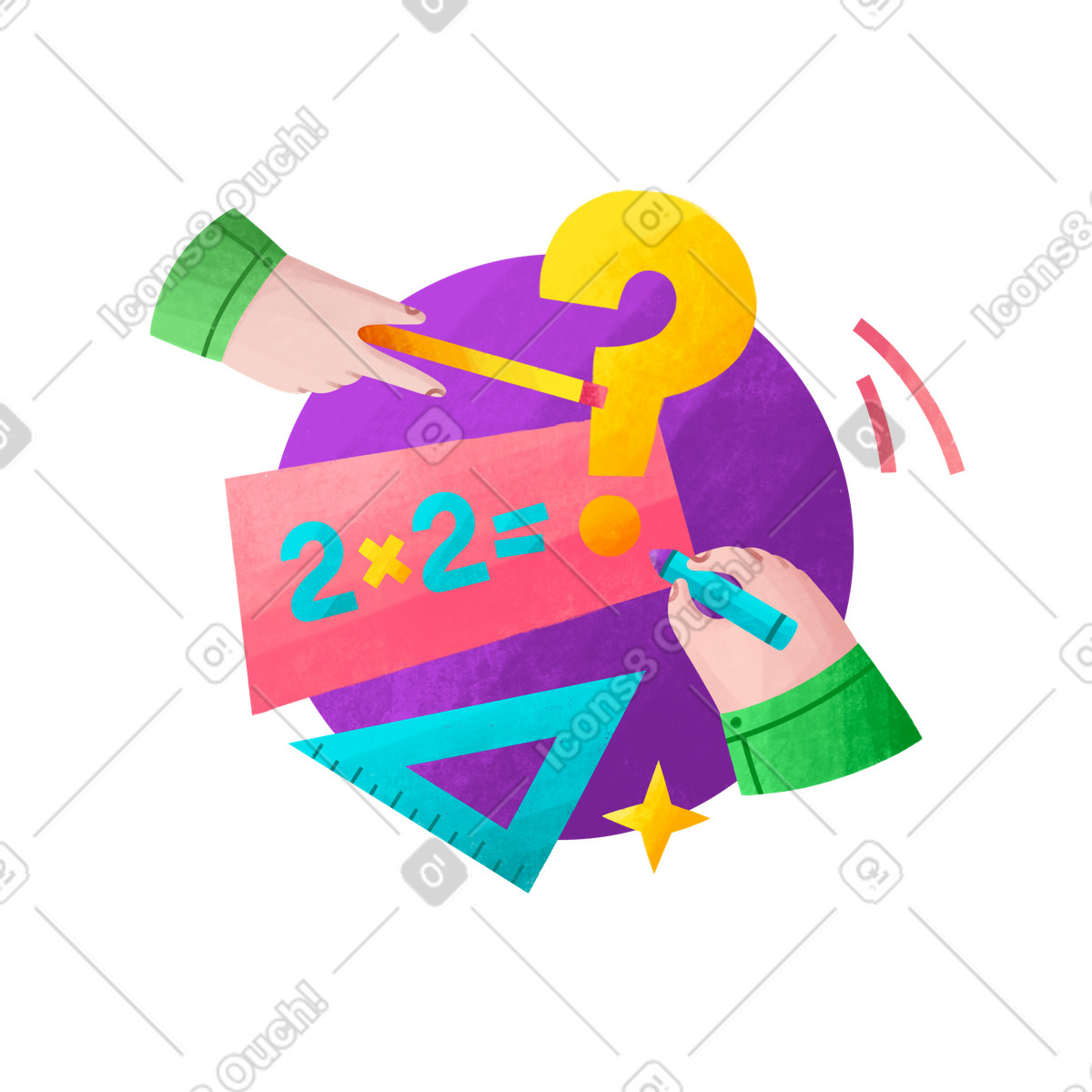 Parent helping child do math homework illustration in Bonbon style download in PNG, SVG