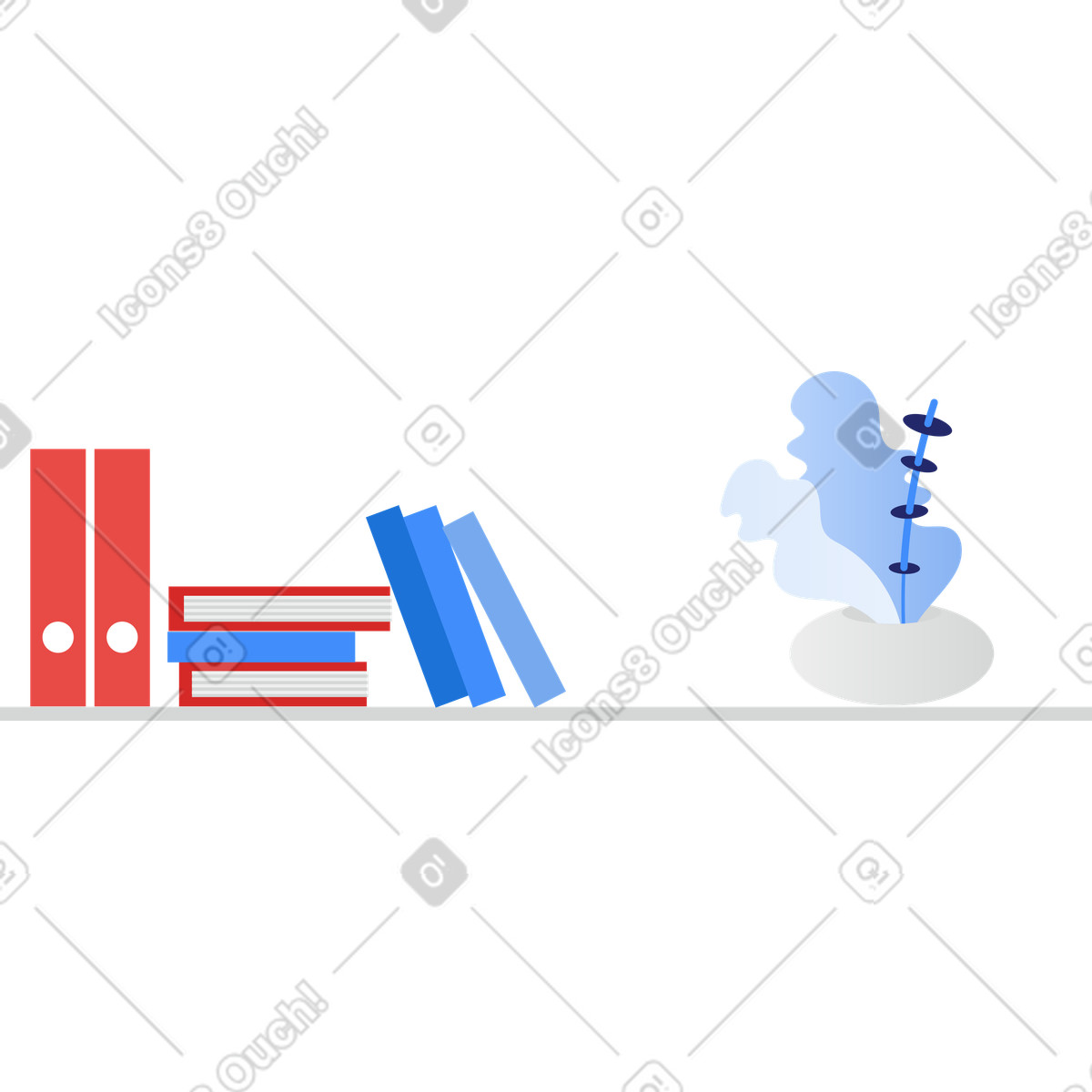 Illustration Étagère à livres dans le style Clip télécharger aux formats PNG, SVG