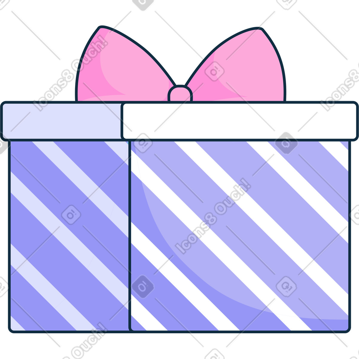 下载 Bubble gum 风格的 粉色蝴蝶结礼盒 插画，支持 PNG、SVG 格式